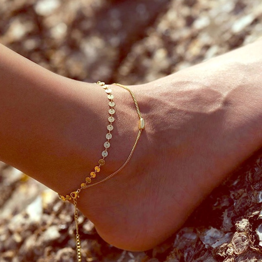 Gold Colored Chain Anklet